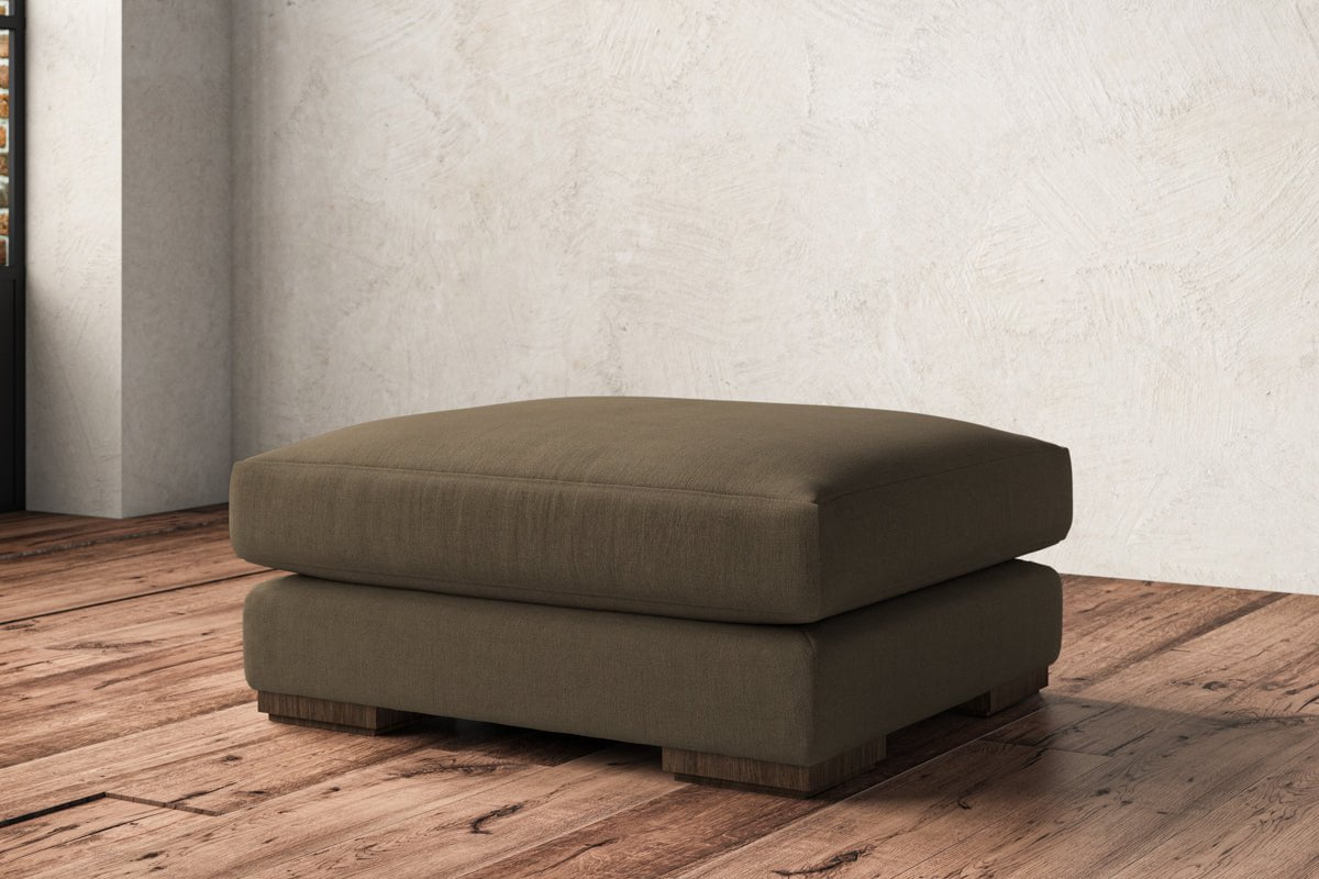Guddu Large Footstool - Brera Linen Chestnut