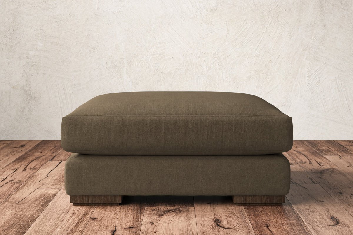Guddu Large Footstool - Brera Linen Chestnut