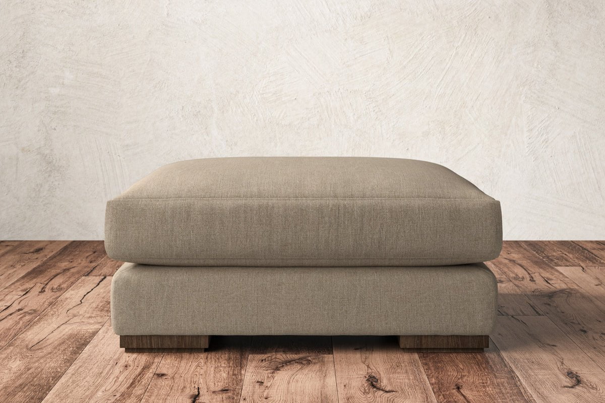 Guddu Large Footstool - Brera Linen Pebble