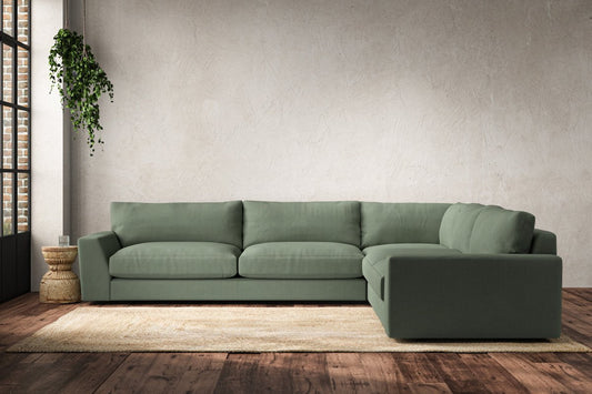 Guddu Grand Right Hand Corner Sofa - Brera Linen Jade