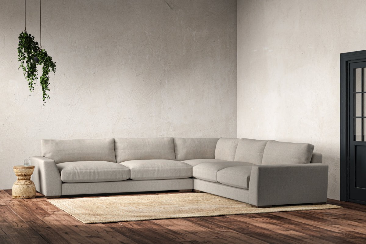 Guddu Grand Right Hand Corner Sofa - Brera Linen Natural