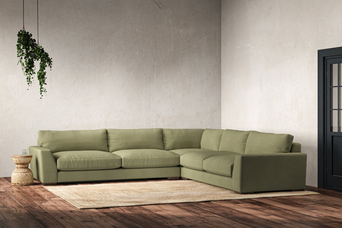 Guddu Grand Right Hand Corner Sofa - Brera Linen Sage