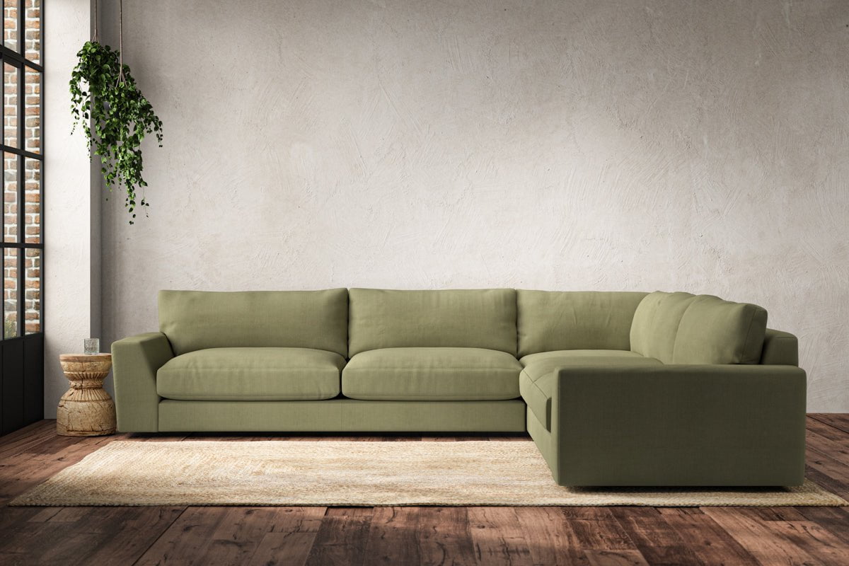Guddu Grand Right Hand Corner Sofa - Brera Linen Sage