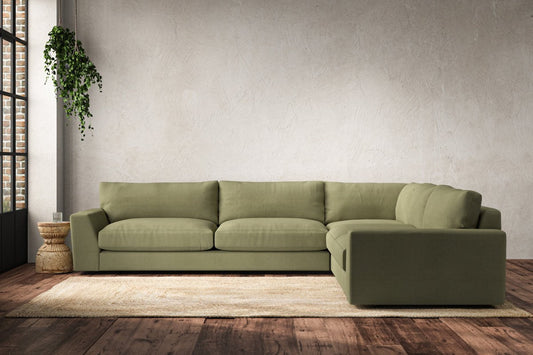Guddu Grand Right Hand Corner Sofa - Brera Linen Sage