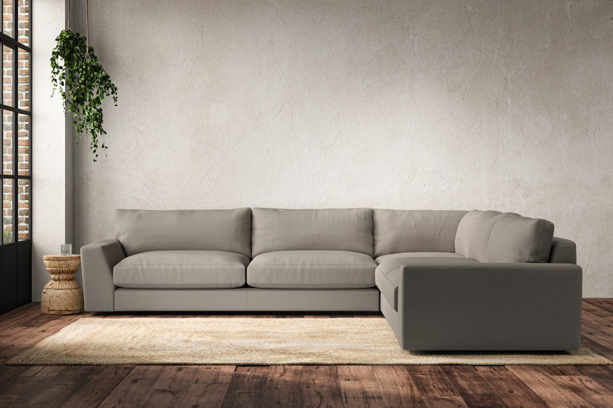 Guddu Grand Right Hand Corner Sofa - Recycled Cotton Flax