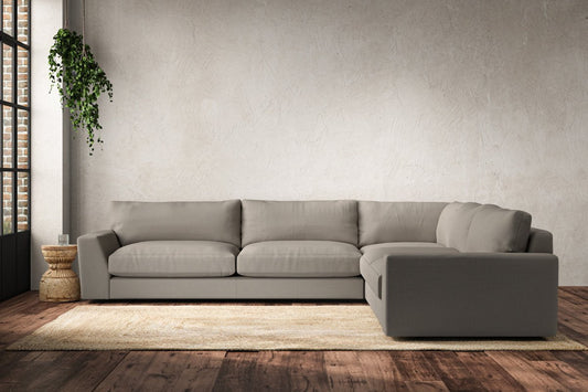 Guddu Grand Right Hand Corner Sofa - Recycled Cotton Flax