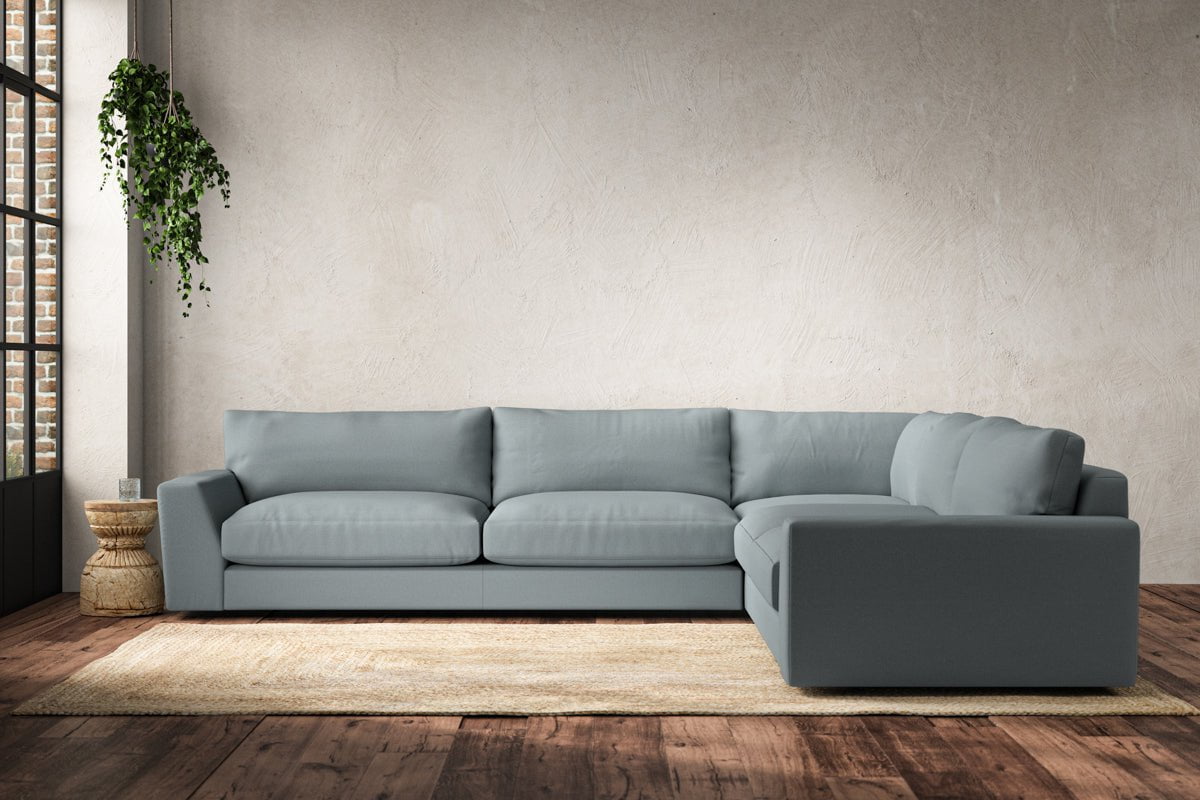 Guddu Grand Right Hand Corner Sofa - Recycled Cotton Horizon