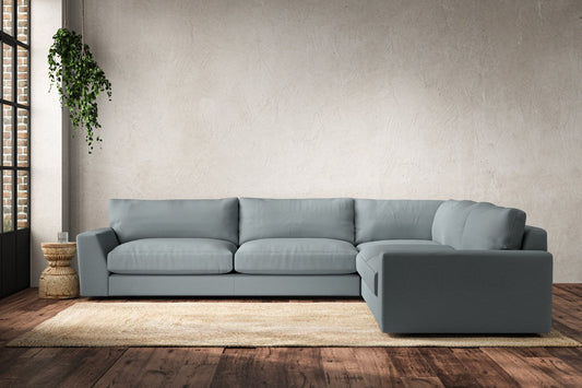 Guddu Grand Right Hand Corner Sofa - Recycled Cotton Horizon