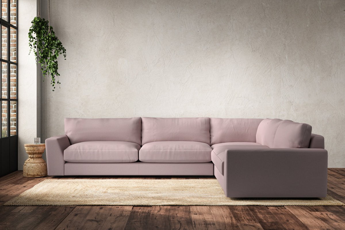 Guddu Grand Right Hand Corner Sofa - Recycled Cotton Lavender