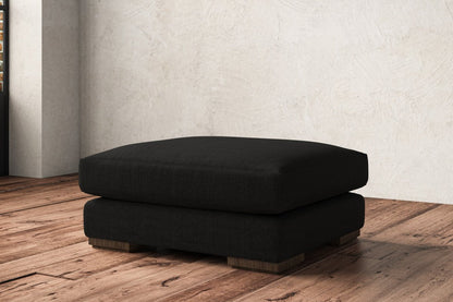 Guddu Large Footstool - Brera Linen Charcoal