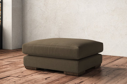 Guddu Large Footstool - Brera Linen Chestnut