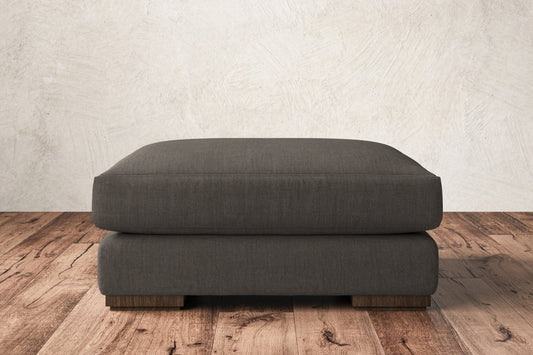Guddu Large Footstool - Brera Linen Granite