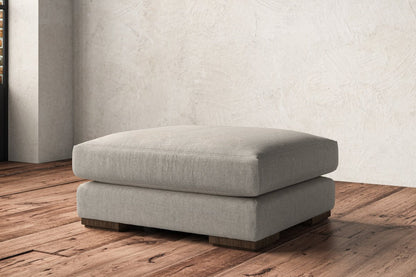 Guddu Large Footstool - Brera Linen Natural