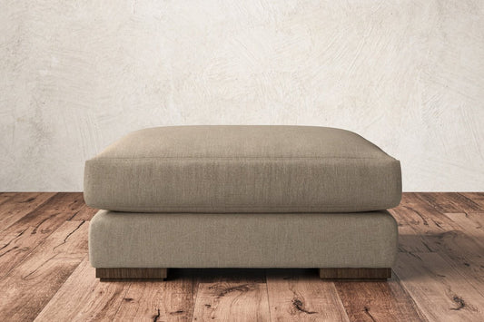 Guddu Large Footstool - Brera Linen Pebble