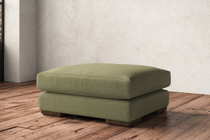 Guddu Large Footstool - Brera Linen Sage
