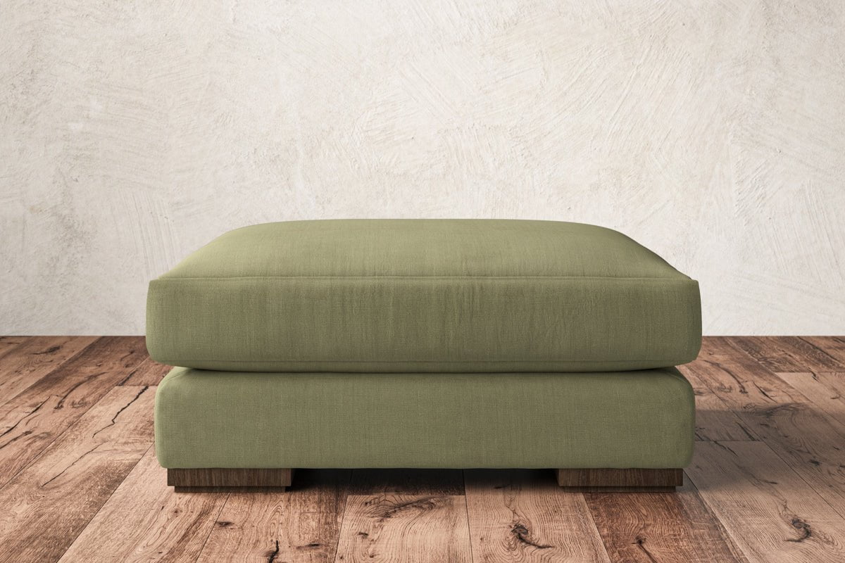 Guddu Large Footstool - Brera Linen Sage