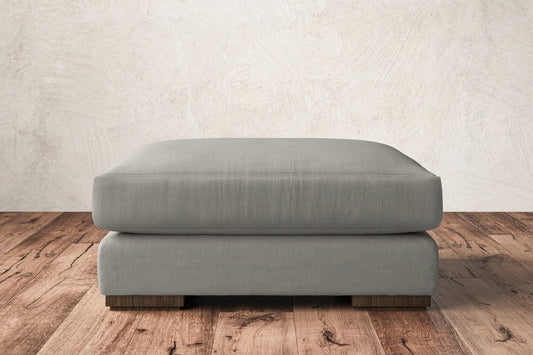 Guddu Large Footstool - Brera Linen Smoke