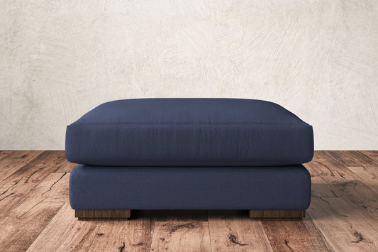 Guddu Large Footstool - Recycled Cotton Navy