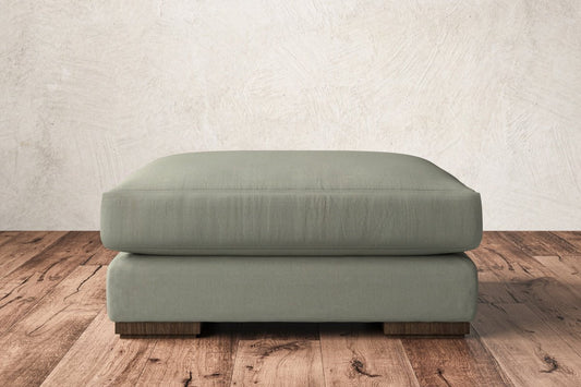 Guddu Large Footstool - Recycled Cotton Seaspray