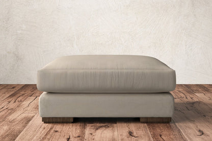 Guddu Large Footstool - Recycled Cotton Stone