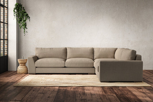Guddu Large Right Hand Corner Sofa - Brera Linen Pebble
