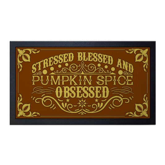 Bar Service Mat - Pumpkin Spice Obsessed - 17.25 X 10